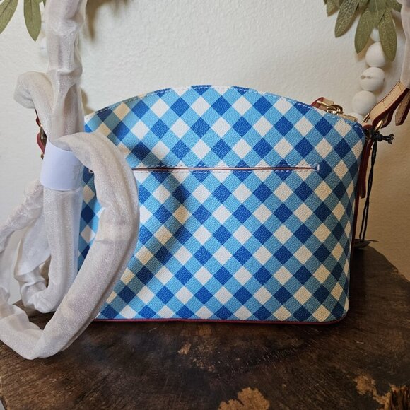 NWT Dooney & Bourke Suki Crossbody Sky Blue Gingham Check BGNGH1696 Purse - Picture 13 of 16